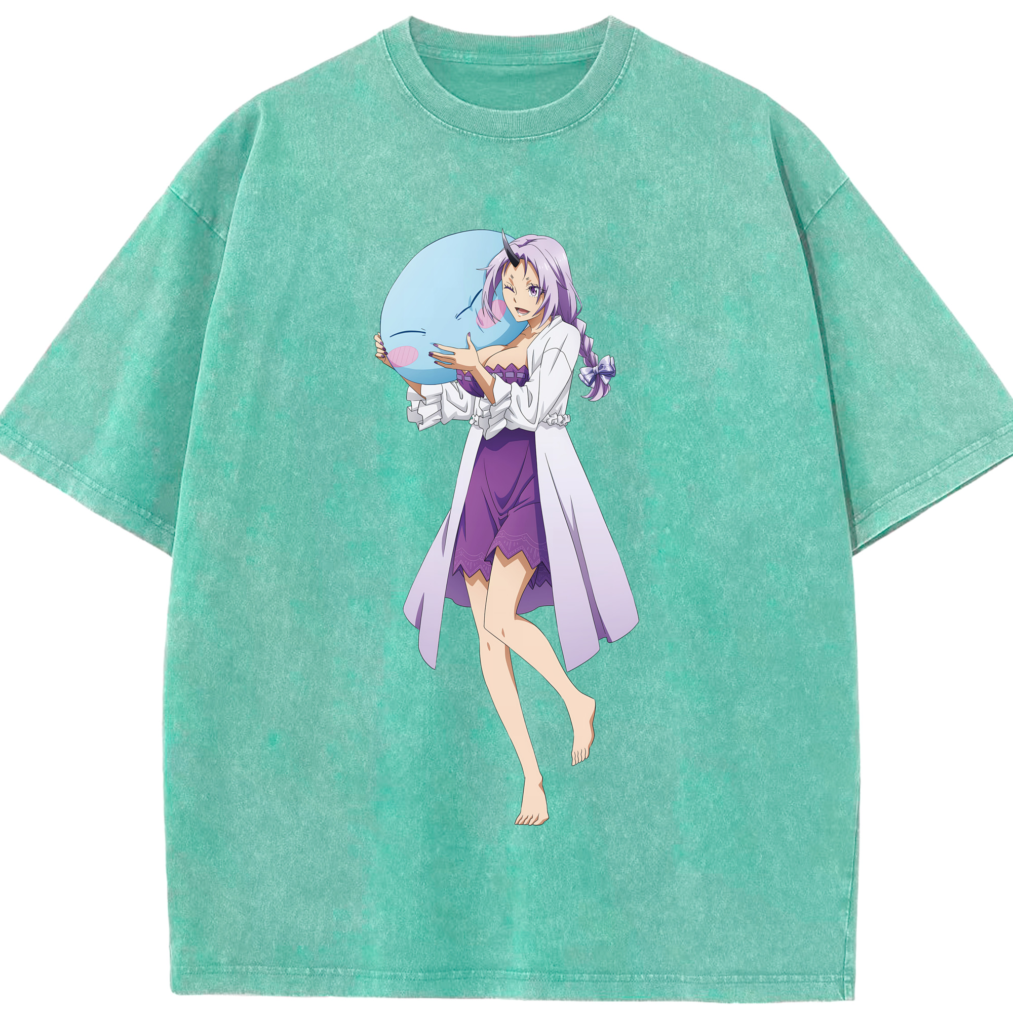 （画像用） 転スラ Regarding Reincarnated to Slime 綿100% ヴィンテージ風 半袖Tシャツ（フロントプリント）